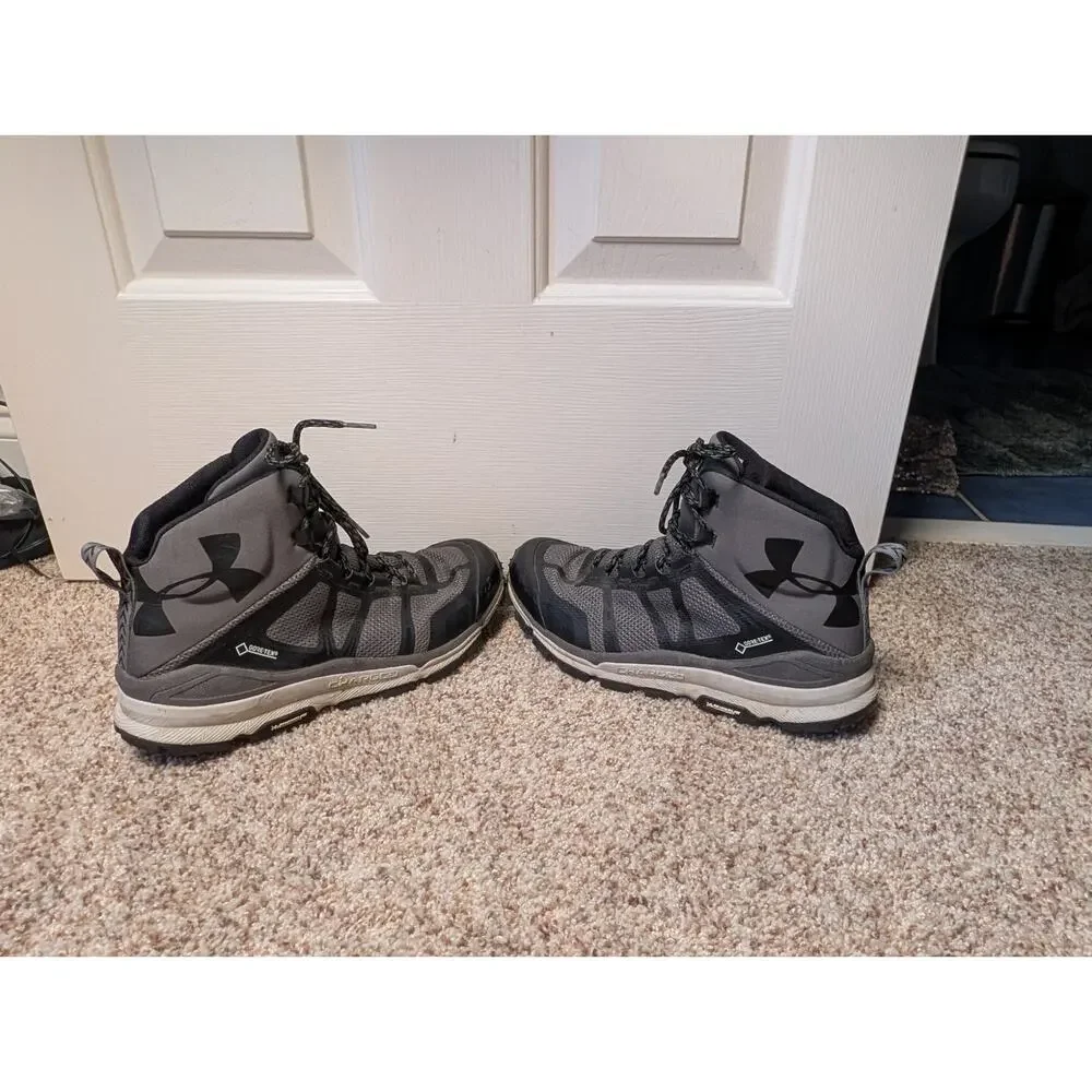 Under Armour Verge Mid GTX Hiking Boots Men 9 Black Gray Waterproof Michelin
